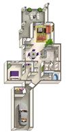 Geneva Renovated – 1 Bedroom 1 Bath Floor Plan Layout – 828 Square Feet